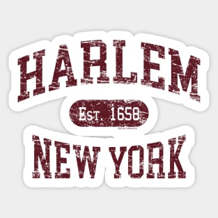 Harlem NY Distressed Retro Souvenir Print Sticker